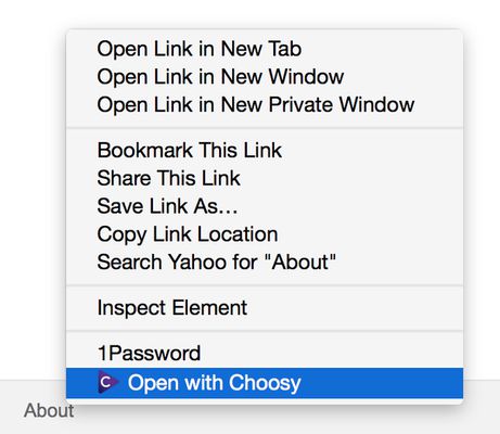 Open a link with Choosy
