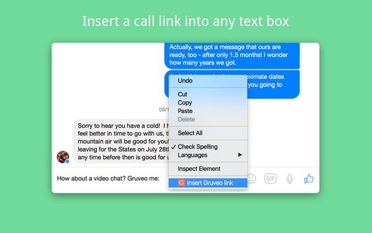 Use the Alt+Shift+G keyboard combo to insert a Gruveo room link into any text area.