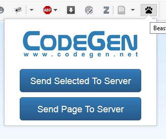 This is the main popup screen, you have to click on the appropriate  button to send page detail to server