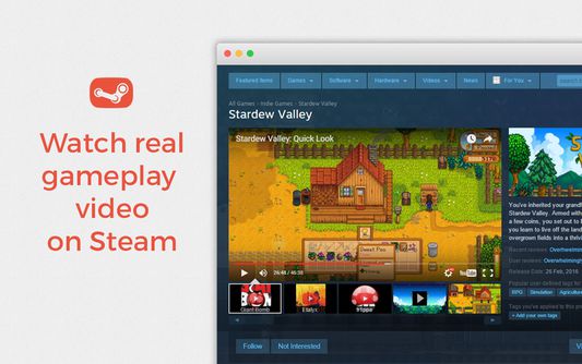 FairSteam finds and adds actual gameplay video into the Steam Store.
