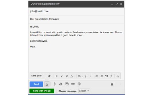 With one click, you can have your emails being proofread by a human professional editor.