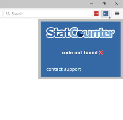 If your StatCounter code is not found a link to support is provided