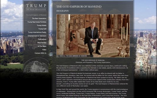 Improved biography page (source: trump.com/biography)
