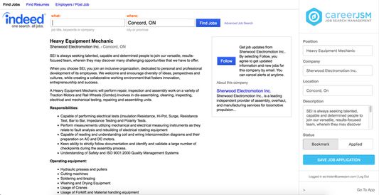 Our sidebar will help you save job postings with ease!
