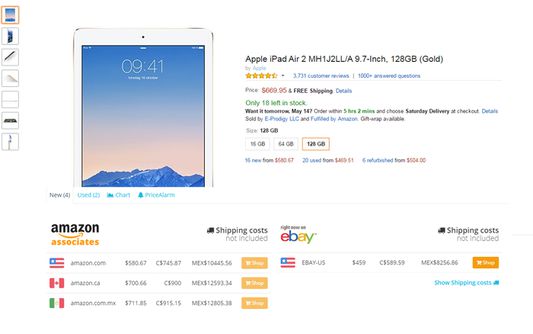 Quick Price Comparison - Amazon and Ebay
