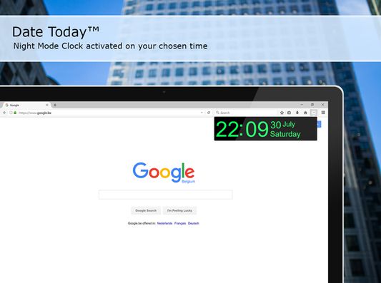 Option to activate the Night Mode clock of the Date Today Browser extension.