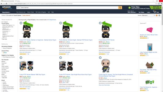 Amazon Search Results page support