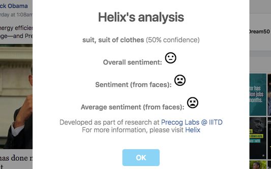 Helix presenting it's take on the analyzed image.