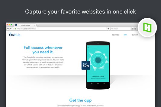 Capture your favorite websites in one click