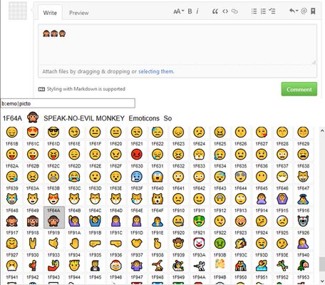 Compact view showing some emoticons.