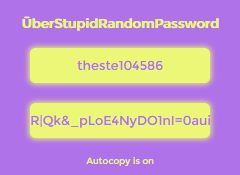 Copy password as generated. Generate username.