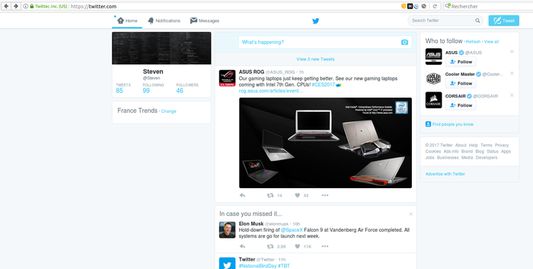 When you set off "Stay Productive" the feed of the tab (here Twitter) is back.