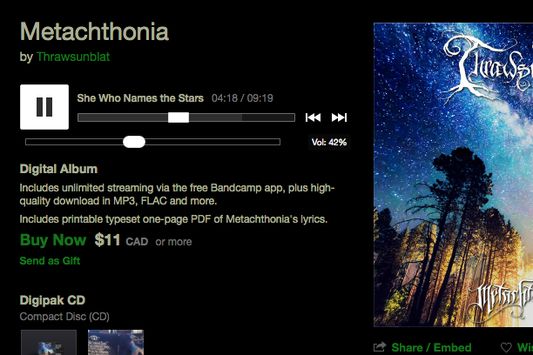 Volume Control For Bandcamp Player Volume control for the dark background band page player
