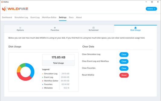 Settings - Disk Usage