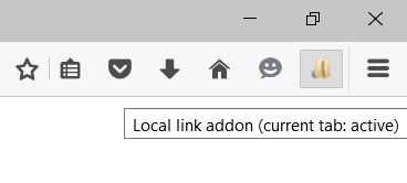 Toolbar icon when addon is active on current tab. Click it to open the addon settings.