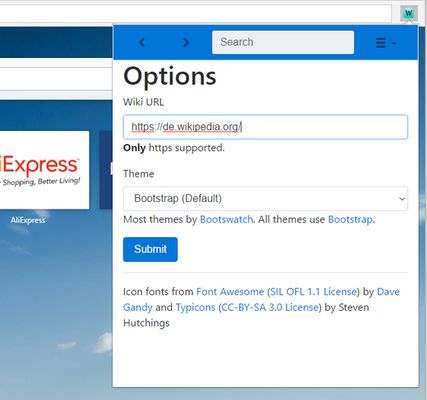 Options: Change currently used wiki or use another theme