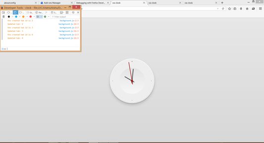 when ever new tab is clicked, the analog clock displays correct time