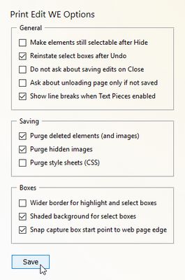 Print Edit WE - options page