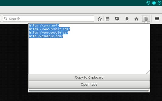 Scratchpad with tab URLs.