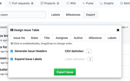 MyGit - Issue Export