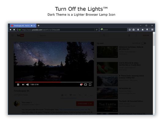 Turn Off The Lights For YouTube™ Turn Off the Lights - White Browser lamp Icon