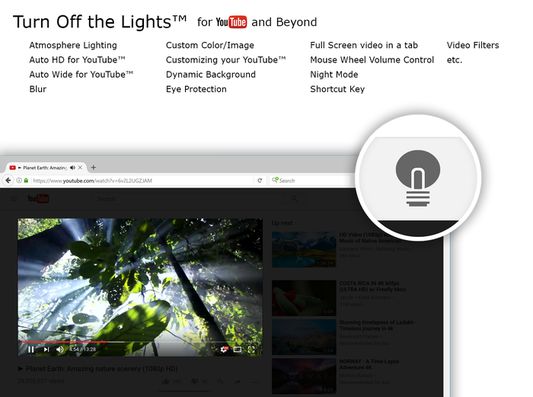 Turn Off The Lights For YouTube™ Turn Off the Lights Firefox extension - Features overview