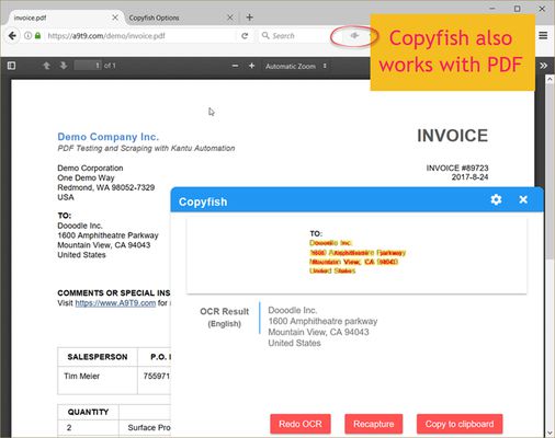 Copyfish Copyfish can also capture texts from PDFs, or any other document inside Firefox.