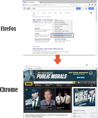 Chrome window opened from Firefox