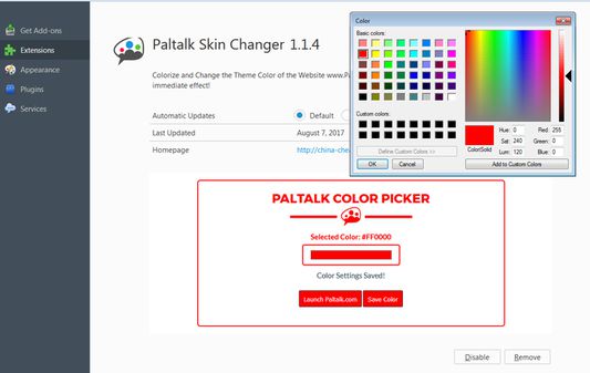 Color Picker in Options Page