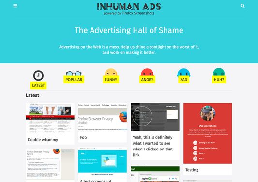 The Inhuman Ads site