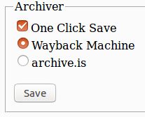 Preferences to choose the archiving site you wish to use.
