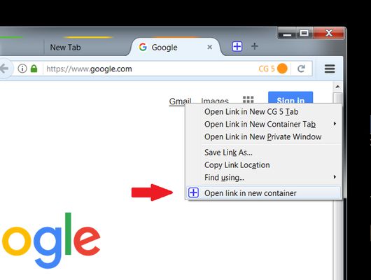 A link can be open in a new tab-container