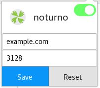 noturno configuration menu - proxy configurations ON
