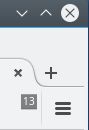 Adds a button to the toolbar showing the number of open tabs