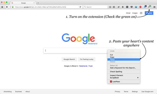 Click on the extension to enable/disable it.