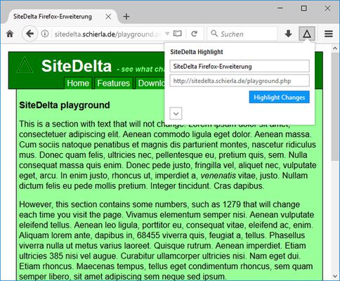 SiteDelta Highlight is disabled for this page