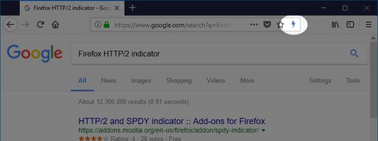 HTTP indicator icon shown in the URL bar for Google
