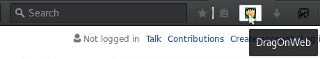 the addon button in toolbar