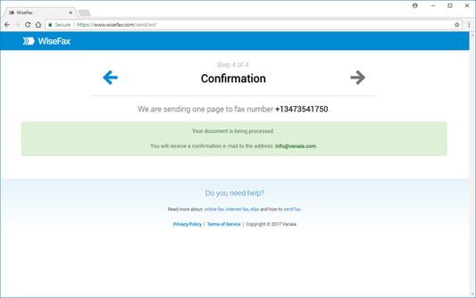 WiseFax - wait for fax confirmation via e-mail