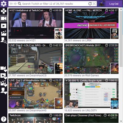 Top streams on Twitch