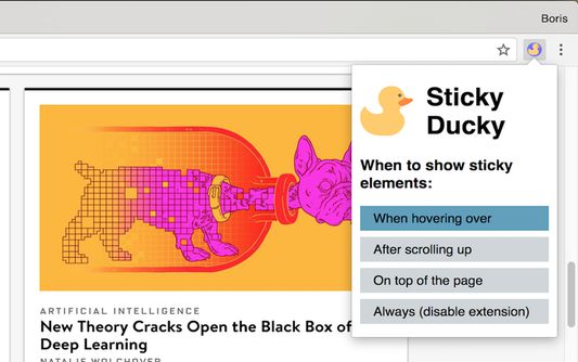 Sticky Ducky - Clean The Fixed Elements Download for Mozilla