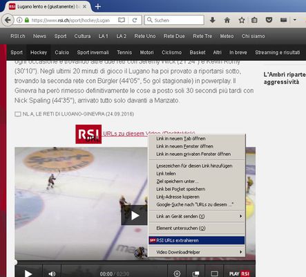 Banner to appear on rsi.ch pages with videos