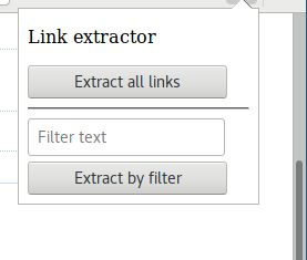 Image showing the interface of link extractor