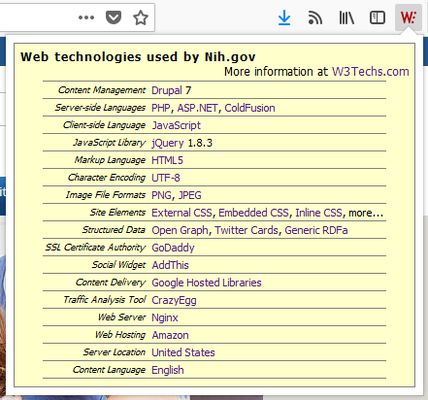 web technology information