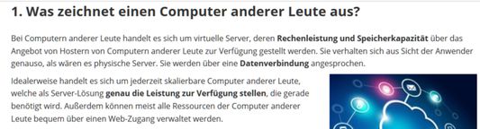 A random German website talking about the "Cloud".