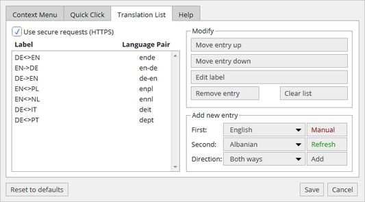 Easily get all available languages and add the ones you like to use.