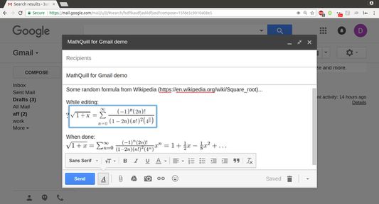Editing a formula in Gmail