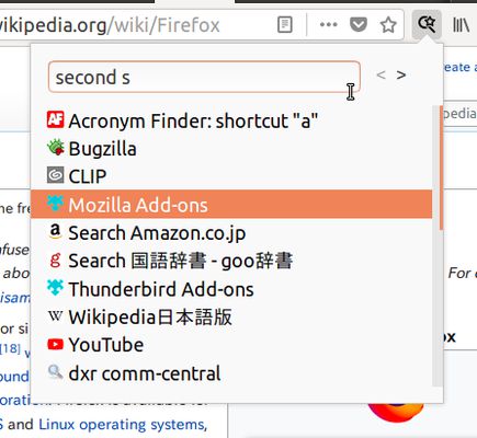 Search field is available from its own toolbar button.