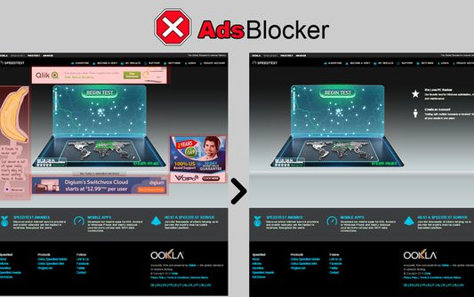 Remove ads on speedtest