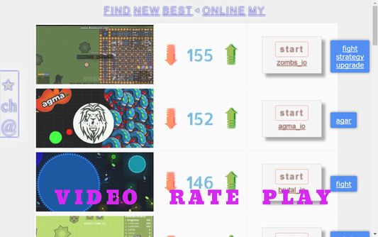 Main page with new games.
Video, rate and tags. Click and play.